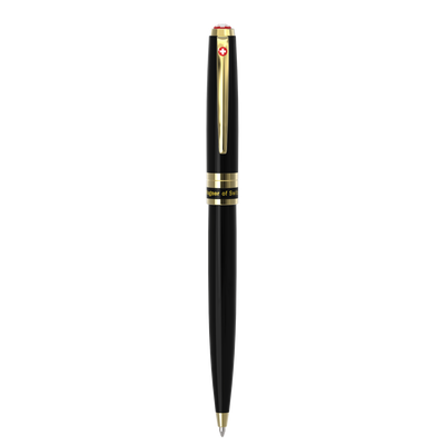 SWISS PEN ELEGANCE, black with 14 carat gold accents