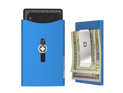 SWISS WALLET ORIGINAL, Cardholder Money clip, blue