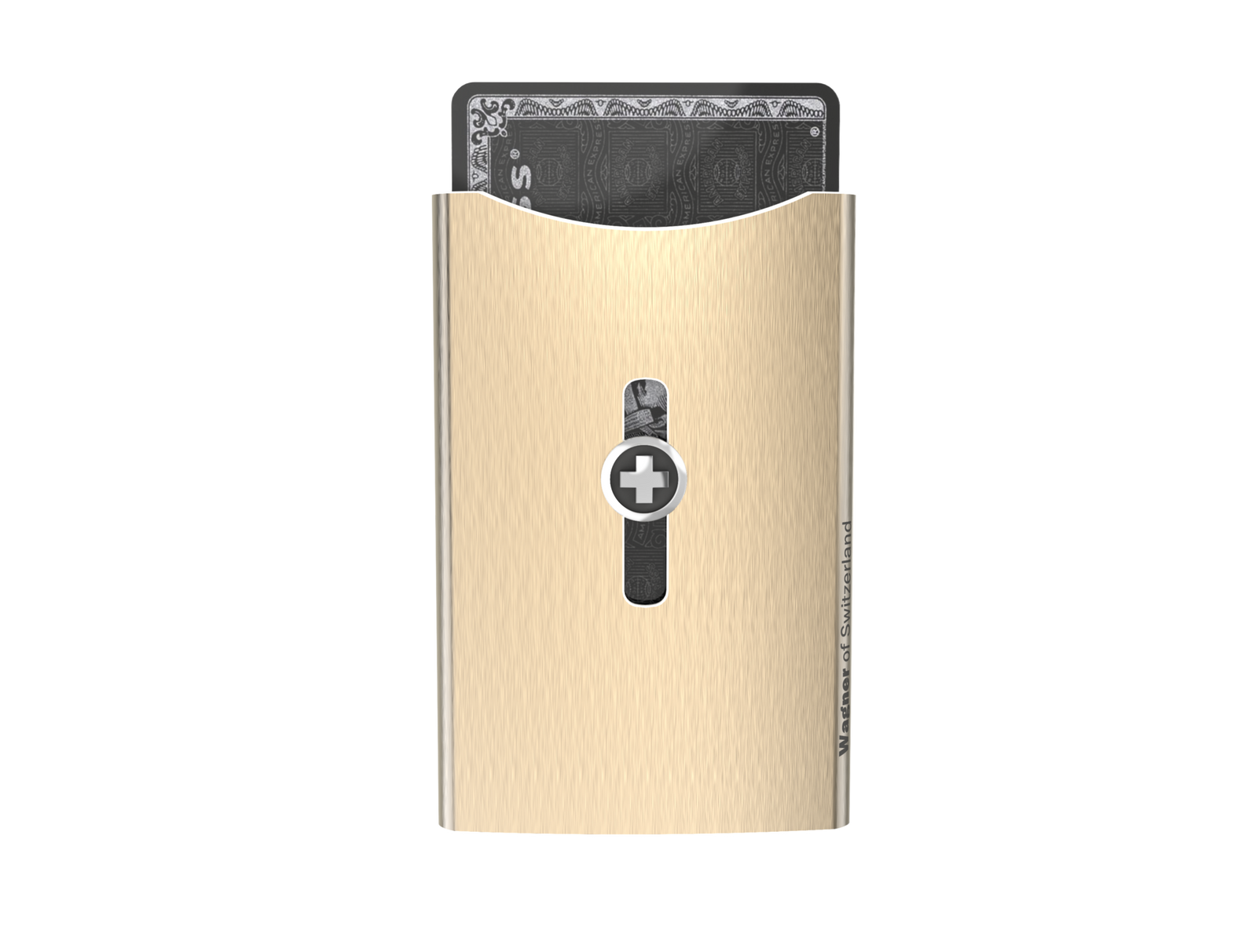 SWISS WALLET ICE, Cardholder Money-clip, brushed champagne