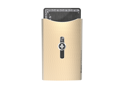 SWISS WALLET ICE, Cardholder Money-clip, brushed champagne