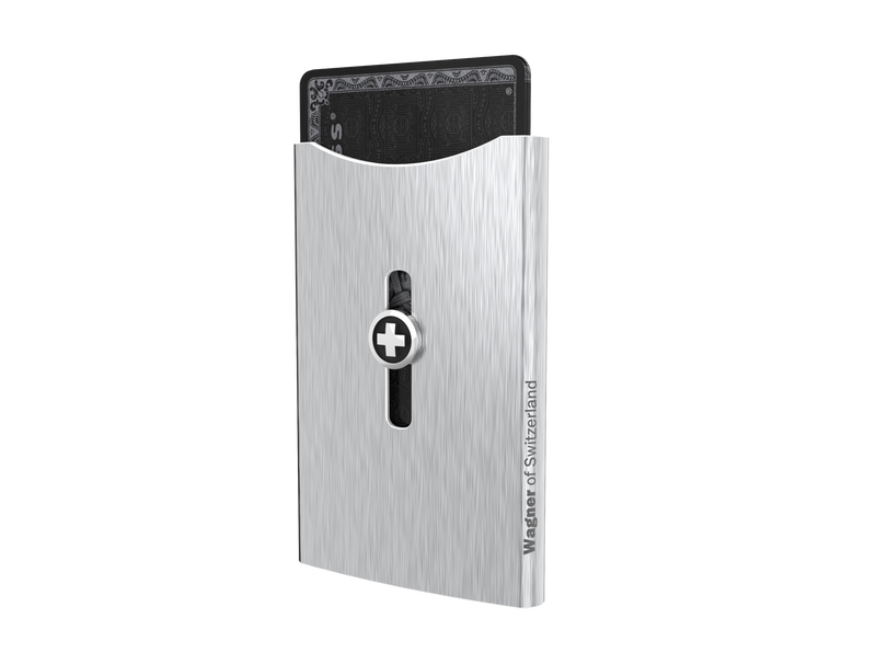 SWISS WALLET ICE, Cardholder Money-clip, brushed silver