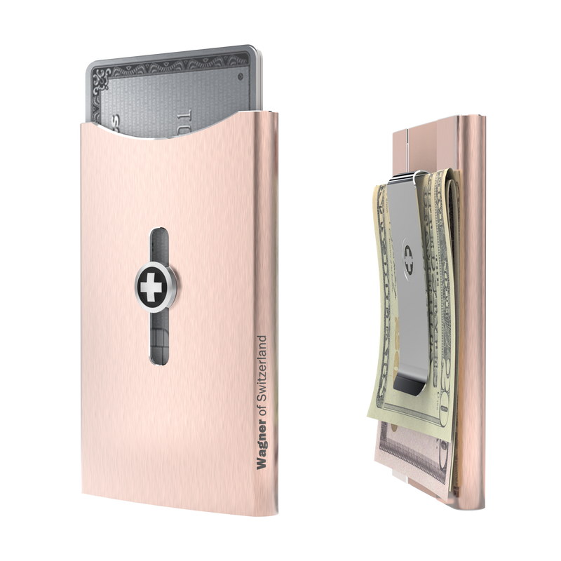 SWISS WALLET ICE, Cardholder Money-clip, brushed rose
