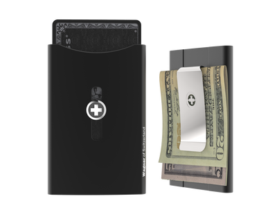 SWISS WALLET ORIGINAL, Cardholder with Money clip, black