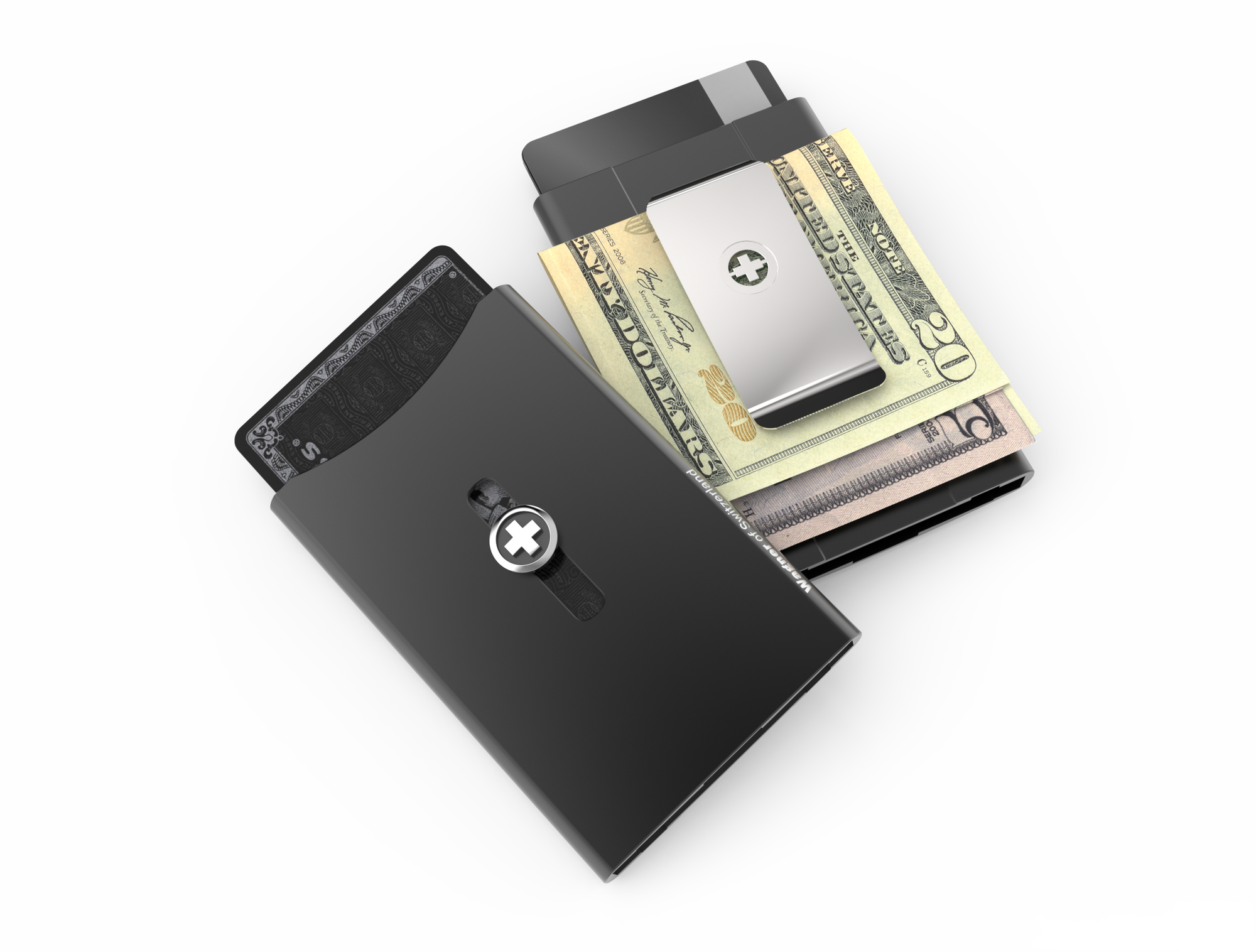 SWISS WALLET ORIGINAL, Cardholder with Money clip, blackx - Wagner SWISS WALLET ORIGINAL, Cardholder with Money clip, blackx - Wagner