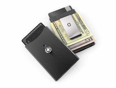 SWISS WALLET ORIGINAL, Cardholder with Money clip, black