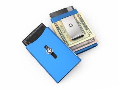 SWISS WALLET ORIGINAL, Cardholder Money clip, blue